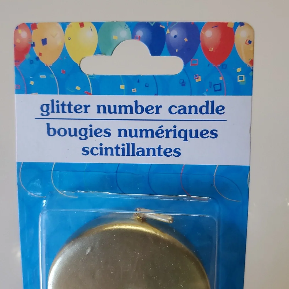 Gold Glitter Number 2 Candle Birthday Anniversary Celebration